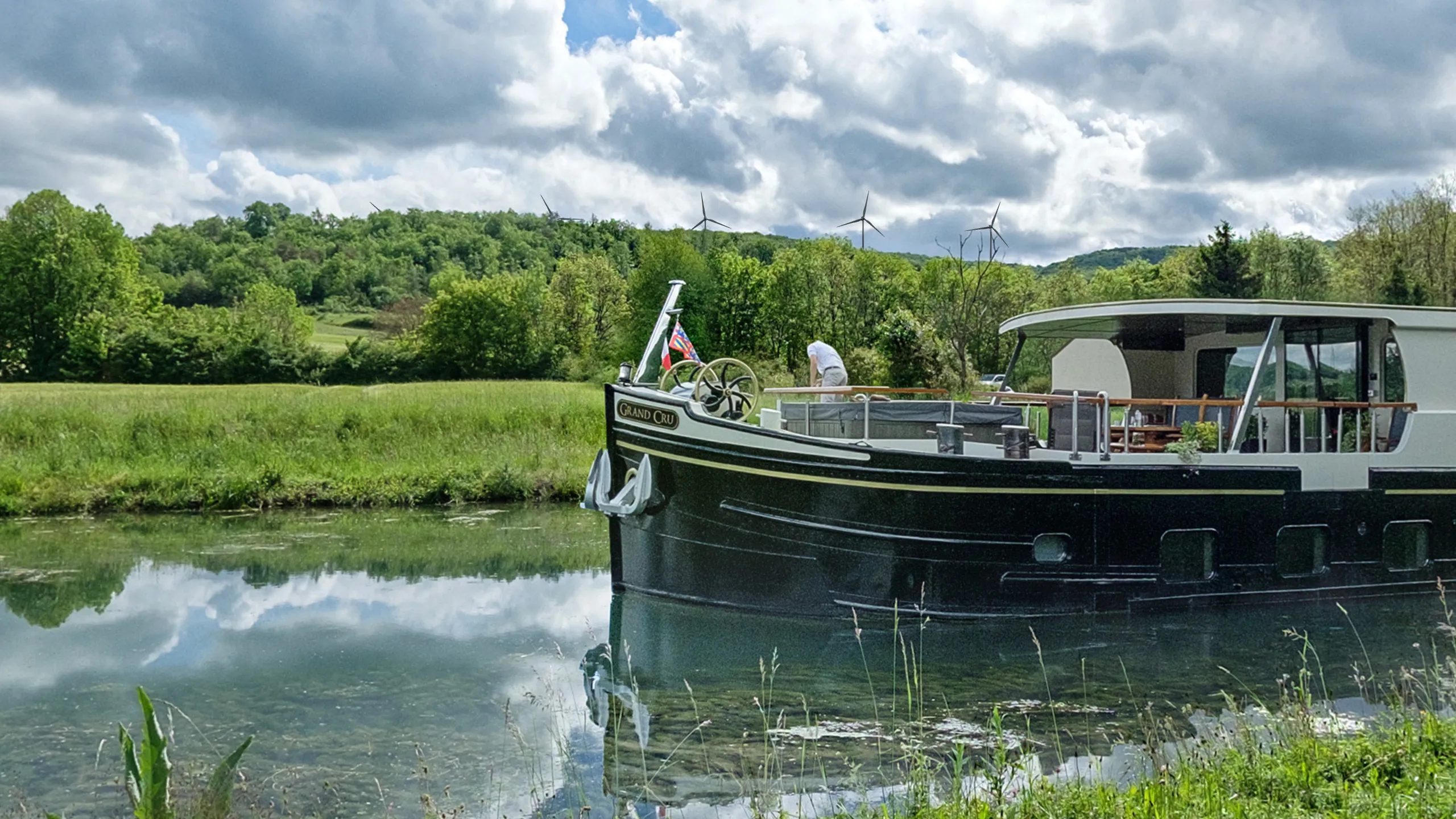 Custom photomontage made from a panoramic photograph beside the Burgundy canal